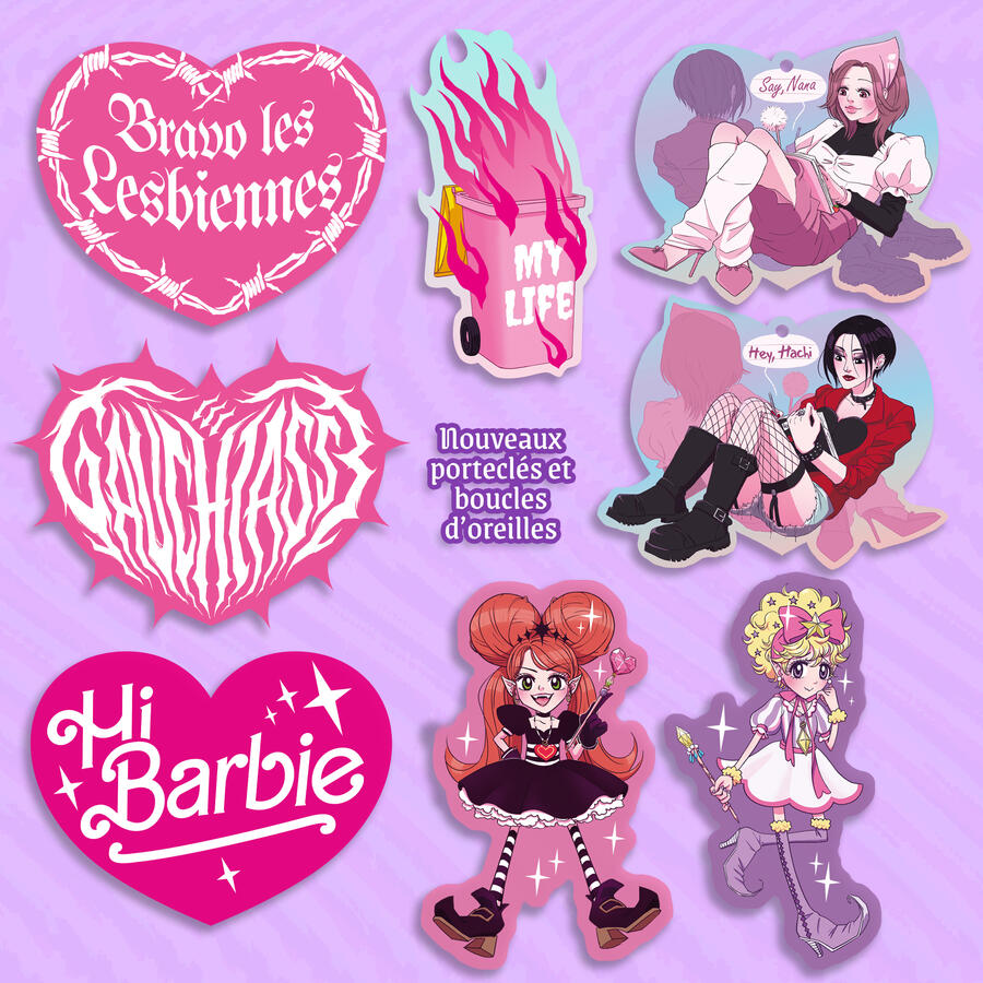 Charms acrylique et stickers